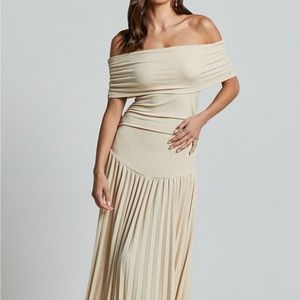LIONESS - FIELD OF DREAMS MAXI DRESS IN OATMEAL